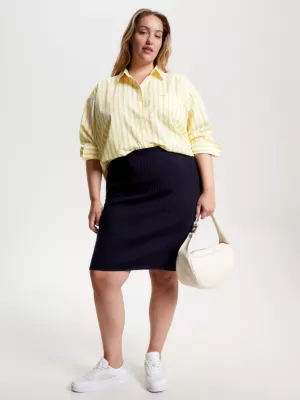 Camisa oversized listrada Curve Tommy Icons
