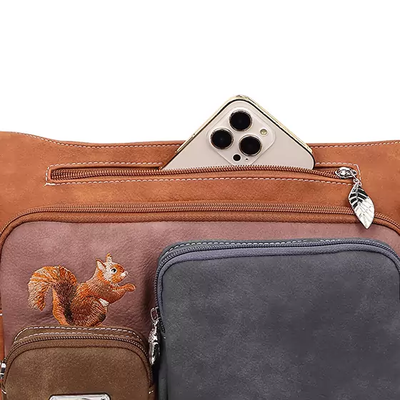 Hi-Di-Hi Squirrel Shoulderbag Cognac Multicolor
