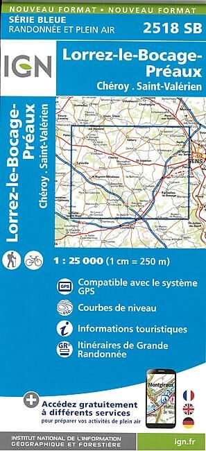 IGN - 2518 SB LORREZ LE BOCAGE PREAUX 1 25 000