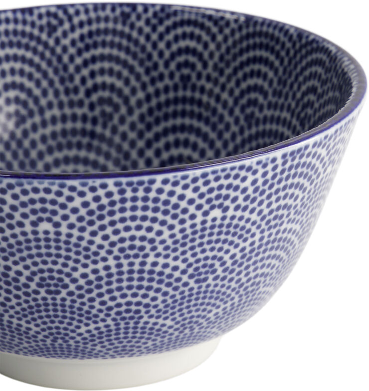 Tokyo Design Studio Nippon Blå ris skål 12x6,4cm 300ml Prikker Blue/white
