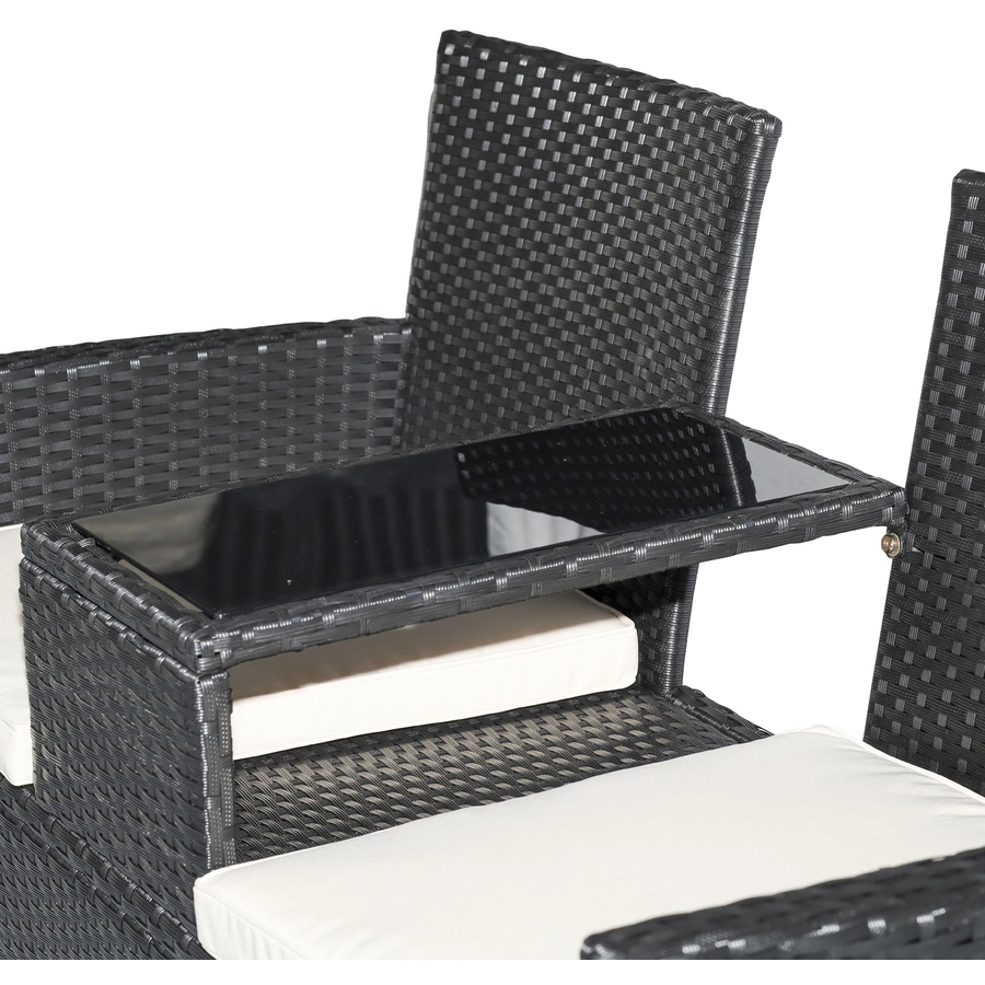 Outsunny Polyrattan Gartenbank schwarz