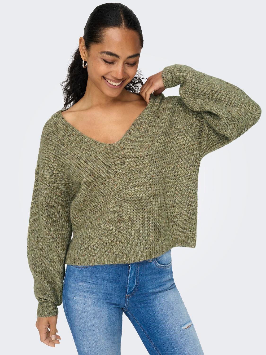 ONLVENEDA Strickpullover Sage Green