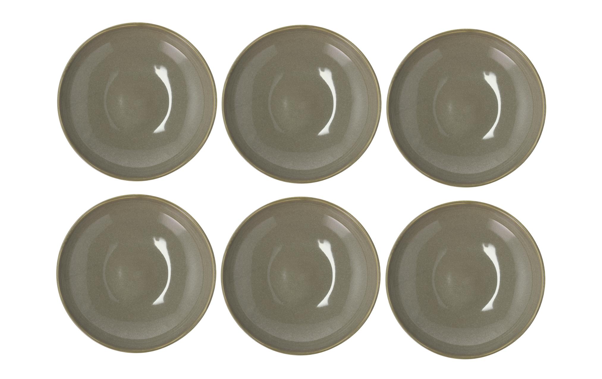 Suppen- & Pastateller Shoku Ø 21 cm, 6 Stück, Braun<br>Essteller-Set