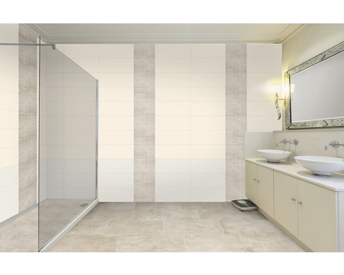 Steengoed wandtegel Satin crema 20 x 50 cm