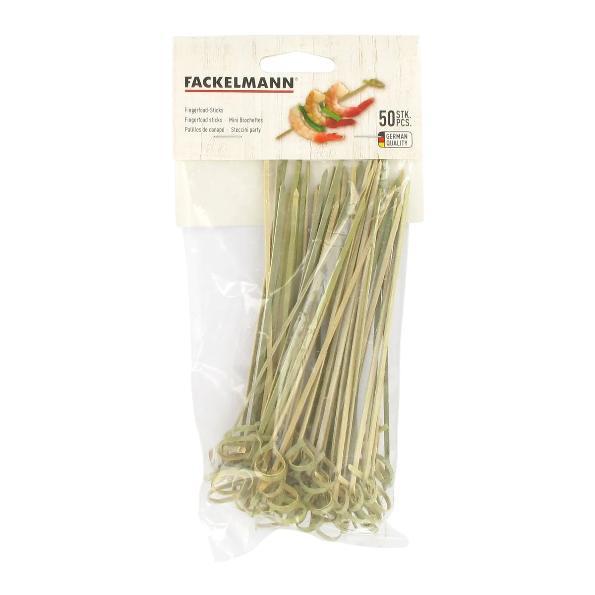 Lot de 50 pics à brochettes en bambou de 15 cm Wood Edition Fackelmann