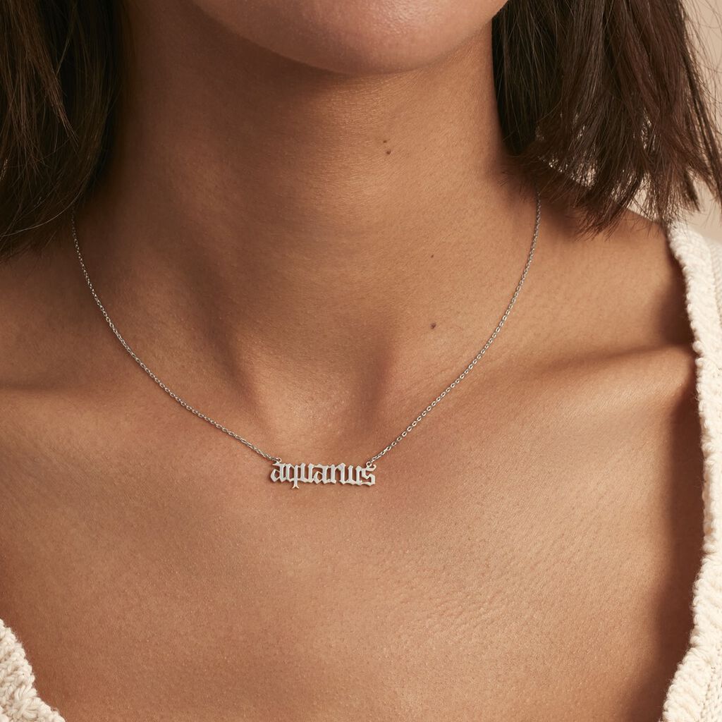 Collier Argent Blanc Astro