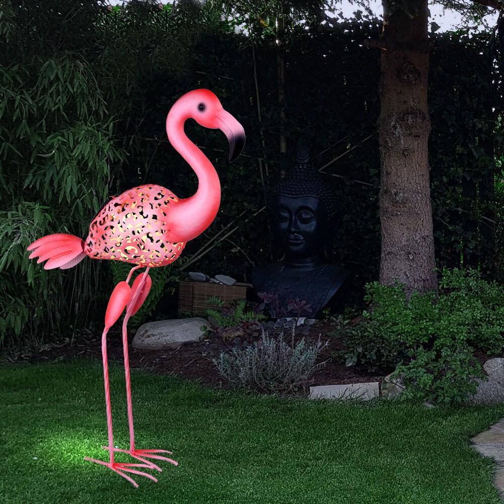 LED Solarleuchte, Flamingo, pink, Höhe 74 cm