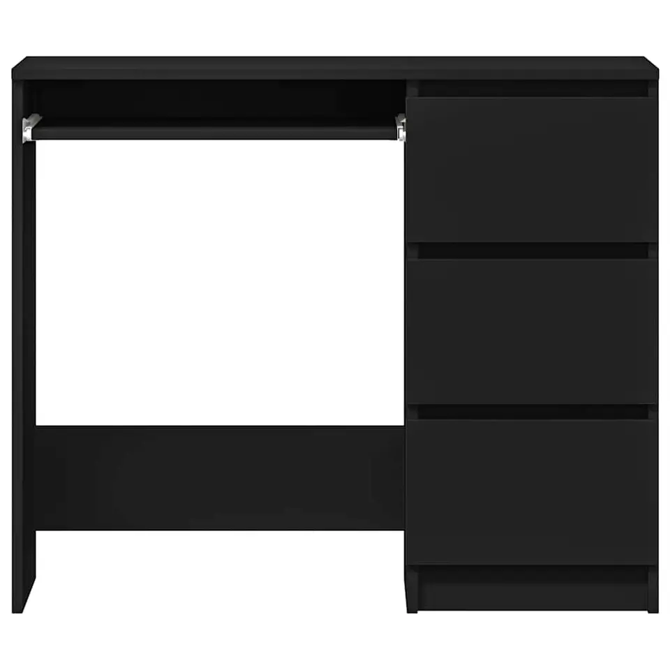 vidaXL - Bureau - Zwart - Bewerkt hout