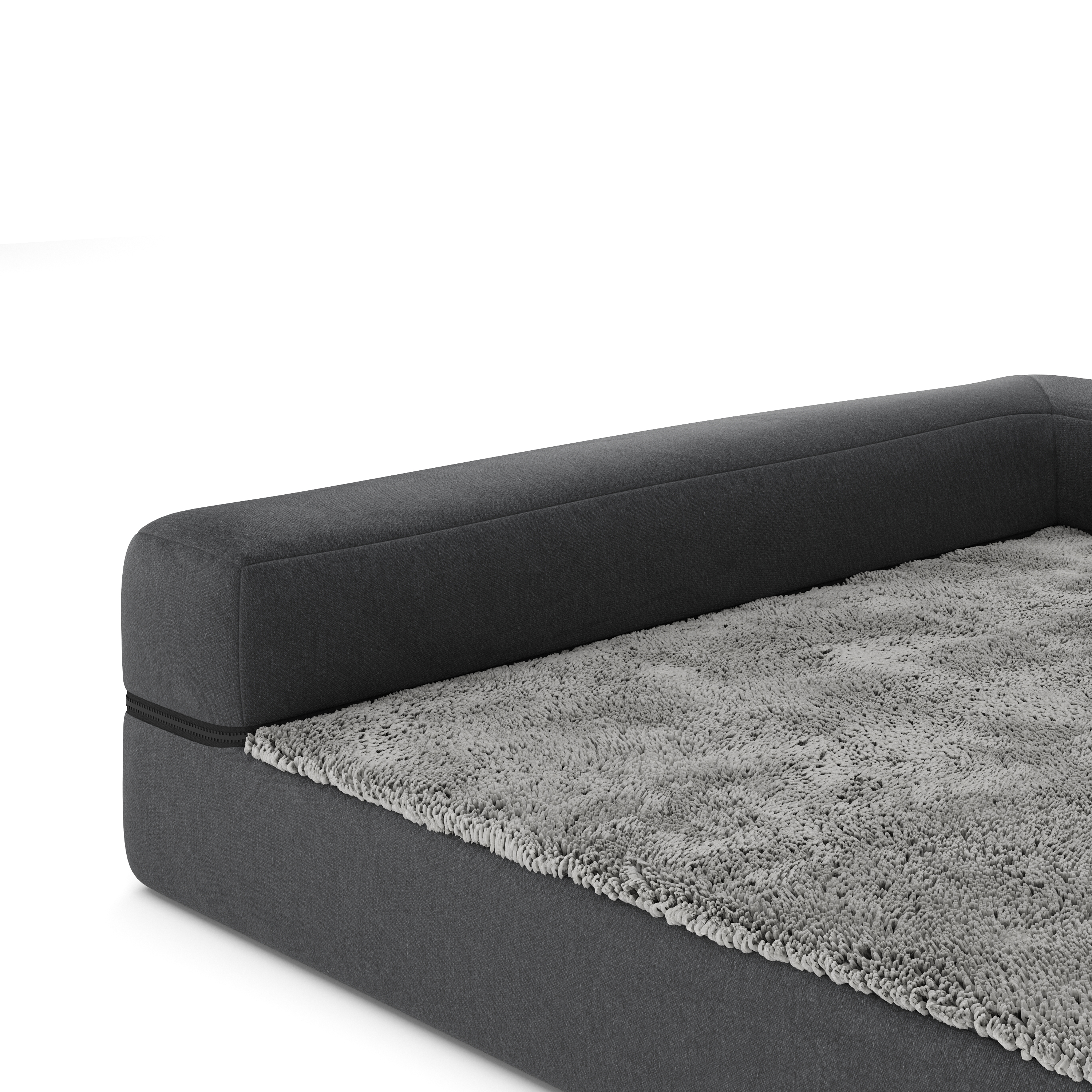 Hundebett orthopädisch WINSTON 120 x 80 cm grau
