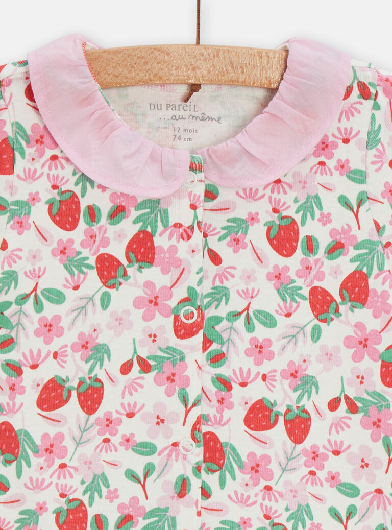 Grenouillère imprimée fraise pour bébé fille