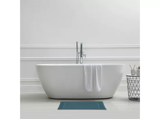 Tapis de bain uni en coton éponge Oeko-Tex 50x70cm