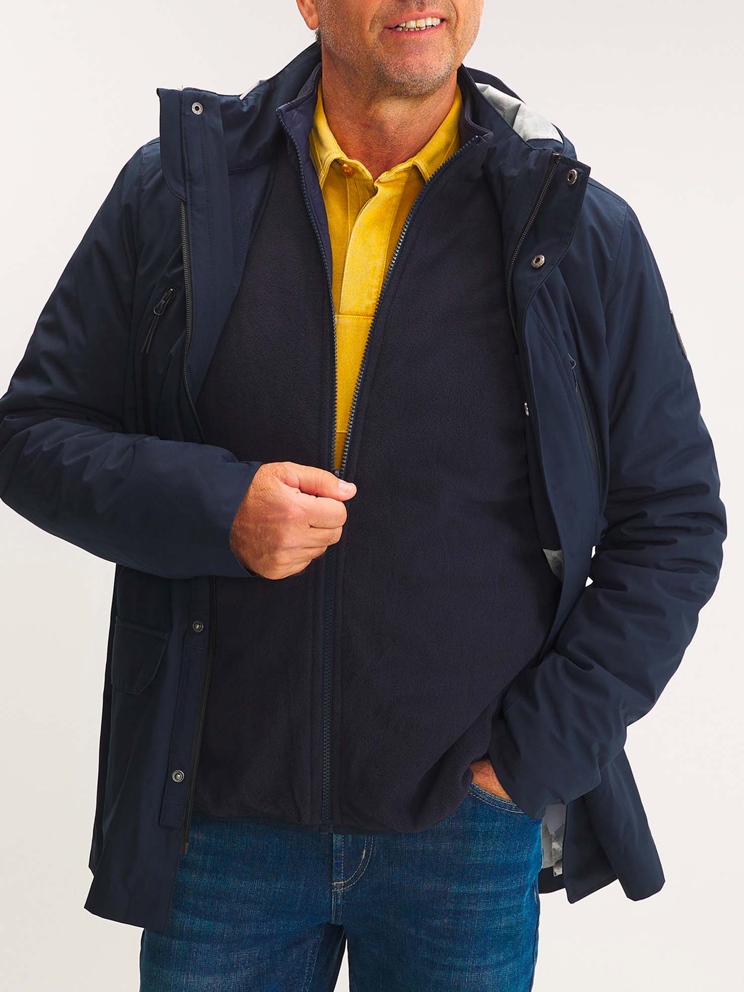 Veste Homme 4 en 1 Imperméable Marine