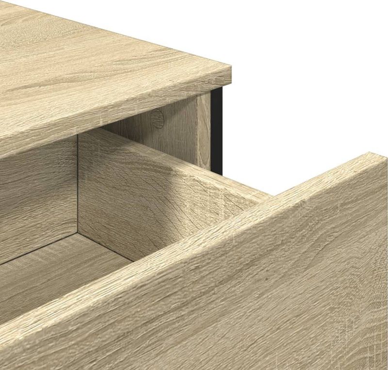 vidaXL - Dressoir - Sonoma Eikenkleurig - Bewerkte Hout - Metalen Poten