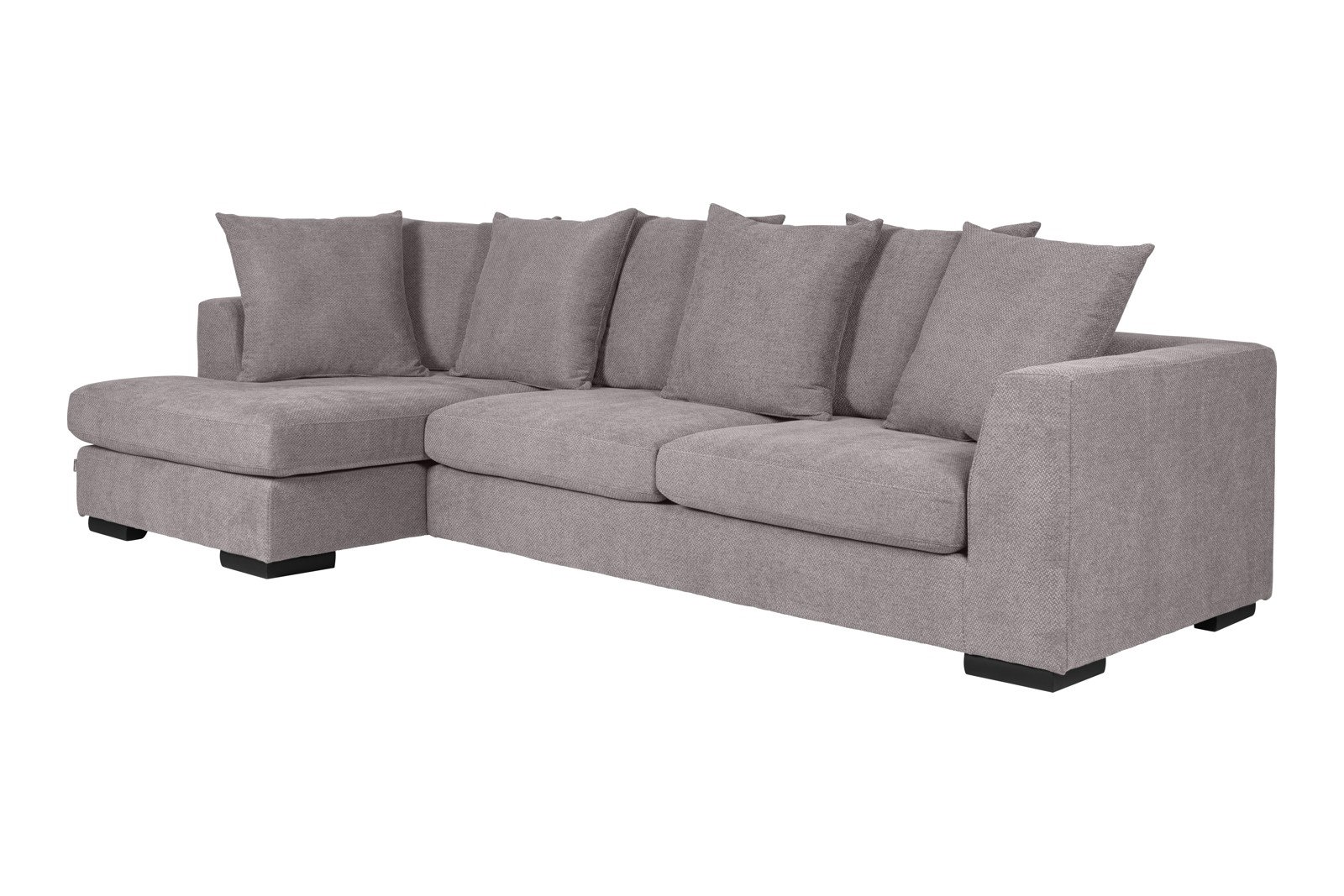 Paso Doble Day Sofa 2,5-seter og divan venstre, I tekstil Salento Stone, Valnøtt ben i tre, EU komfort. Promotion