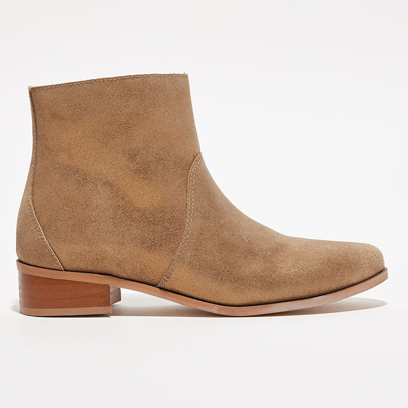 Anaki Bottines en Velours de Cuir Zabeth sable