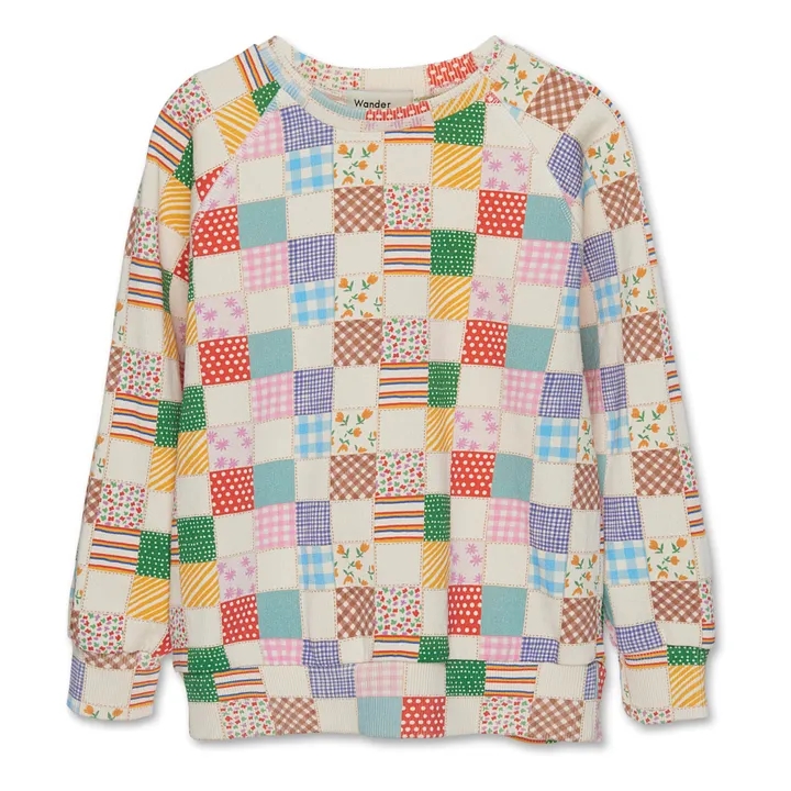 Wander & Wonder Sweat Patchwork Coton Bio | Vert