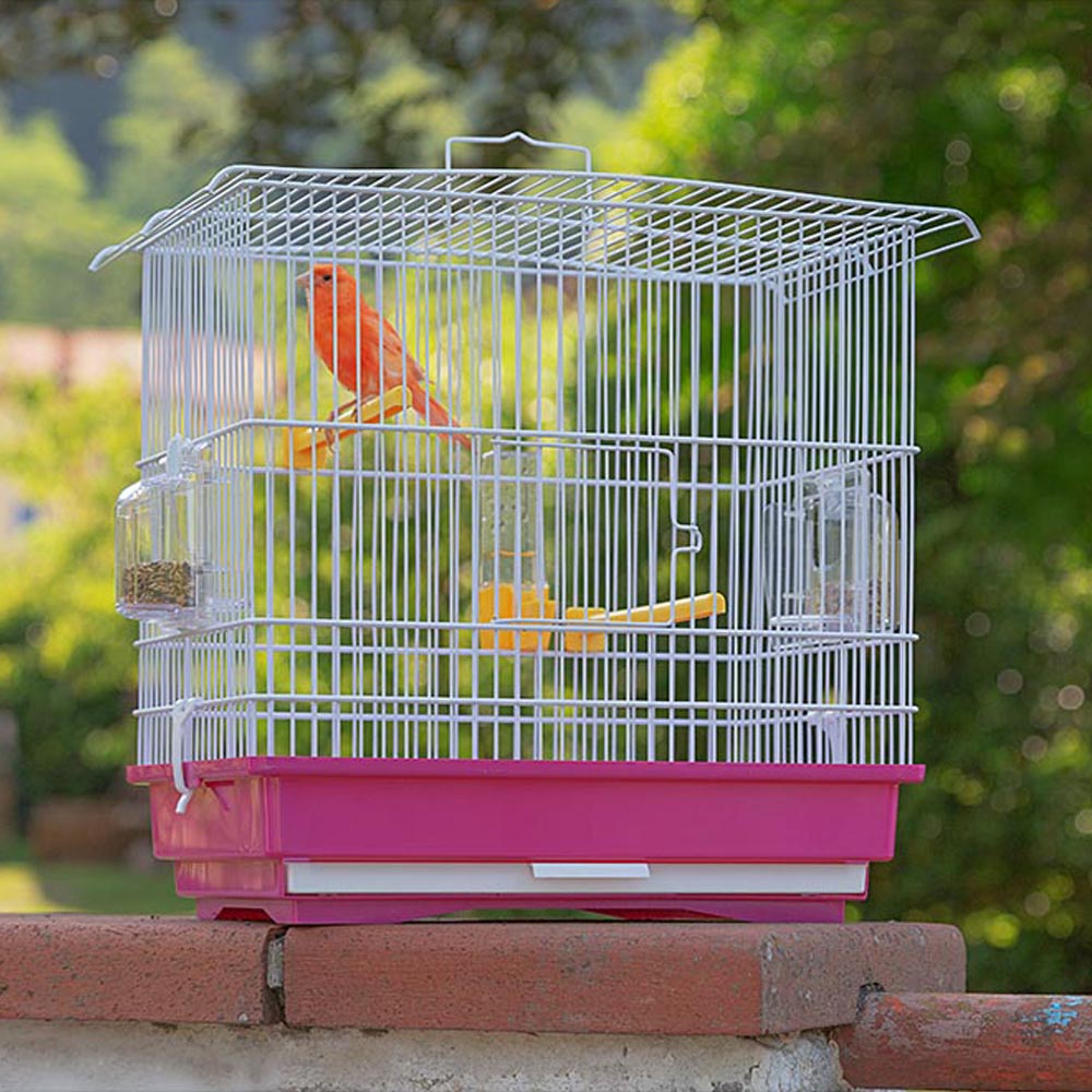 Cage à oiseaux - rouge et blanc