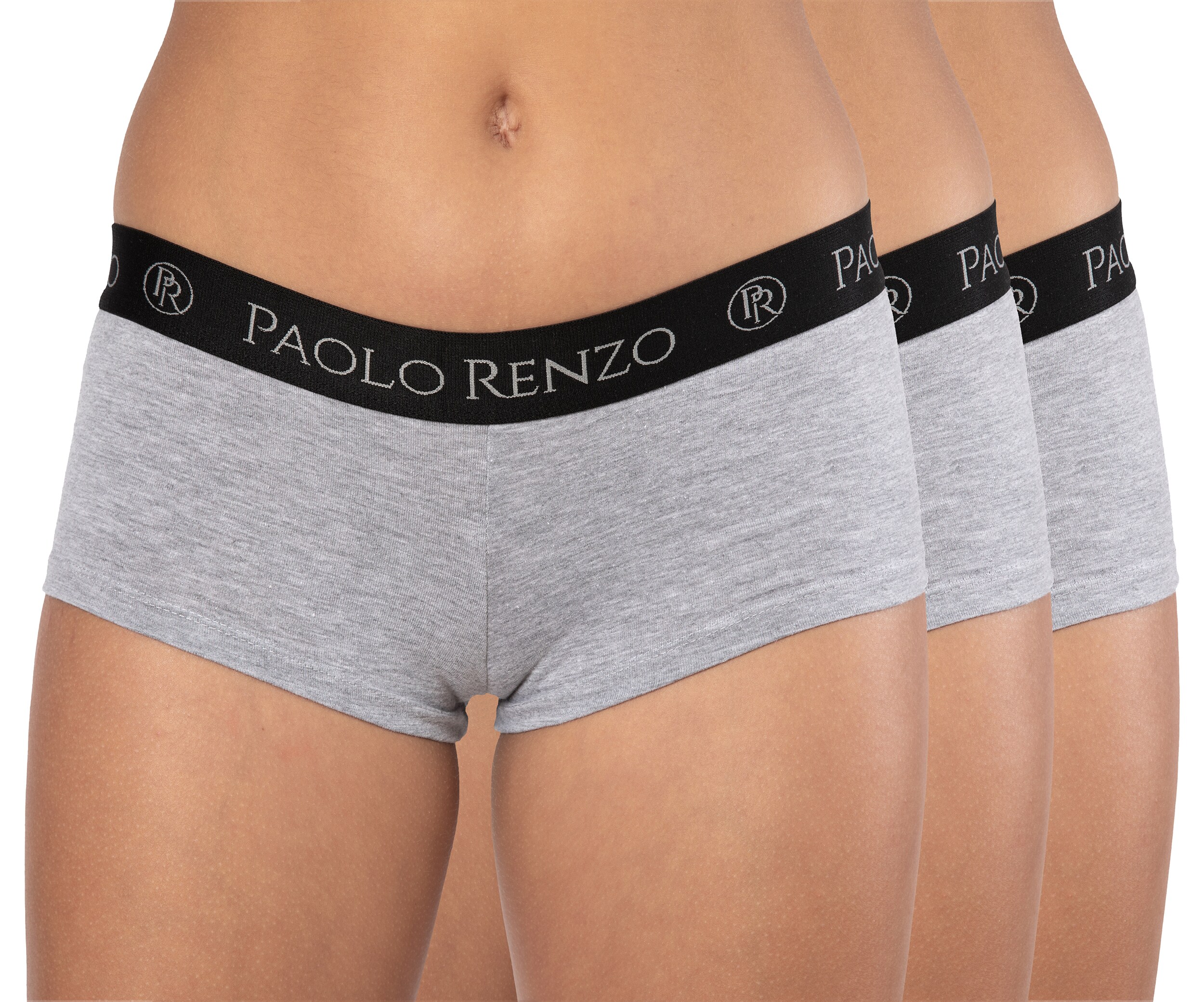 Paolo Renzo® Damen Baumwoll Panty SPORT LINE 3 Paar - Größe M - Schwarz
