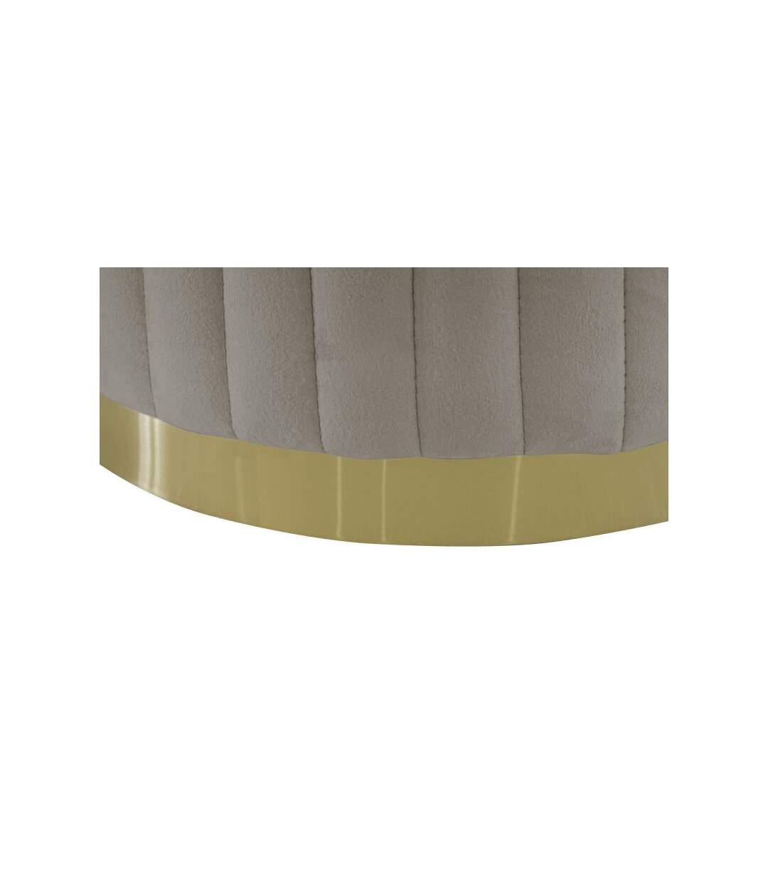 Paris Prix - Pouf Rond En Velours Design leytu 43cm Taupe