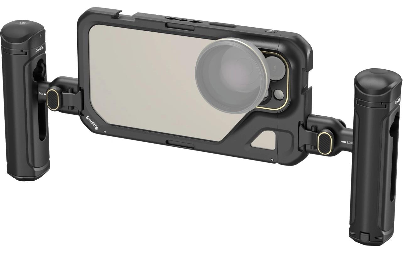 Cage für iPhone 15 Pro Max<br>Dual Handheld Mobile Video Kit für iPhone 15 Pro Max