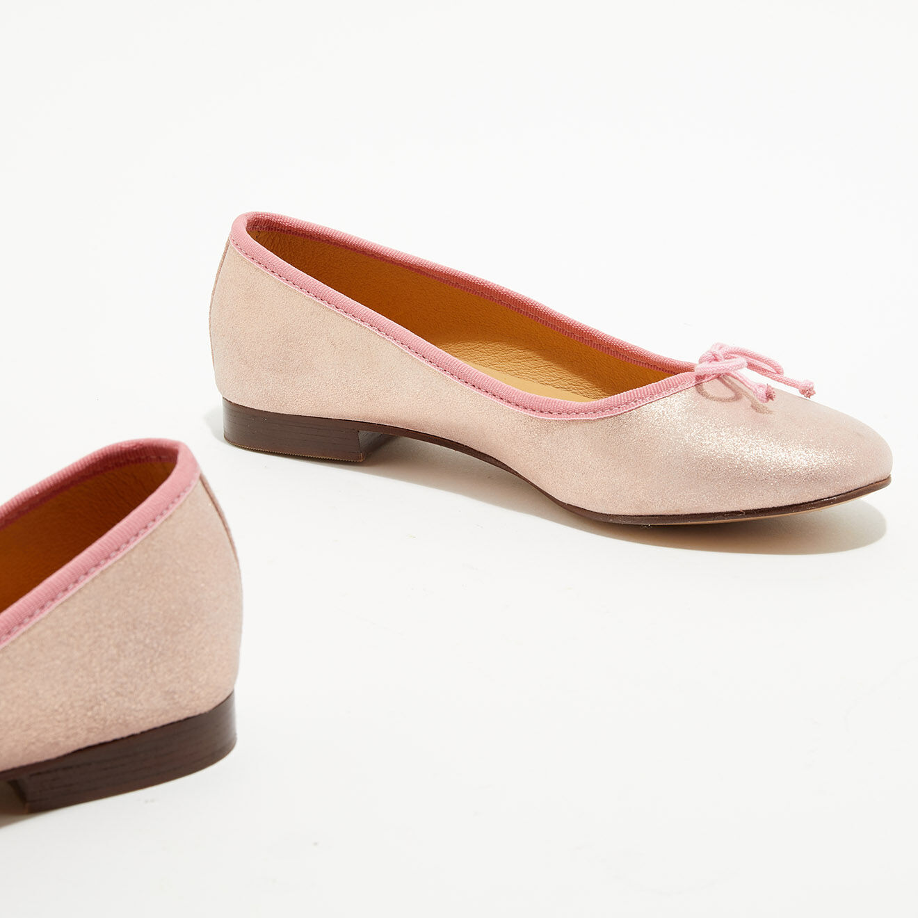 Quartier Latin Ballerines en Cuir irisé Jeanne roses