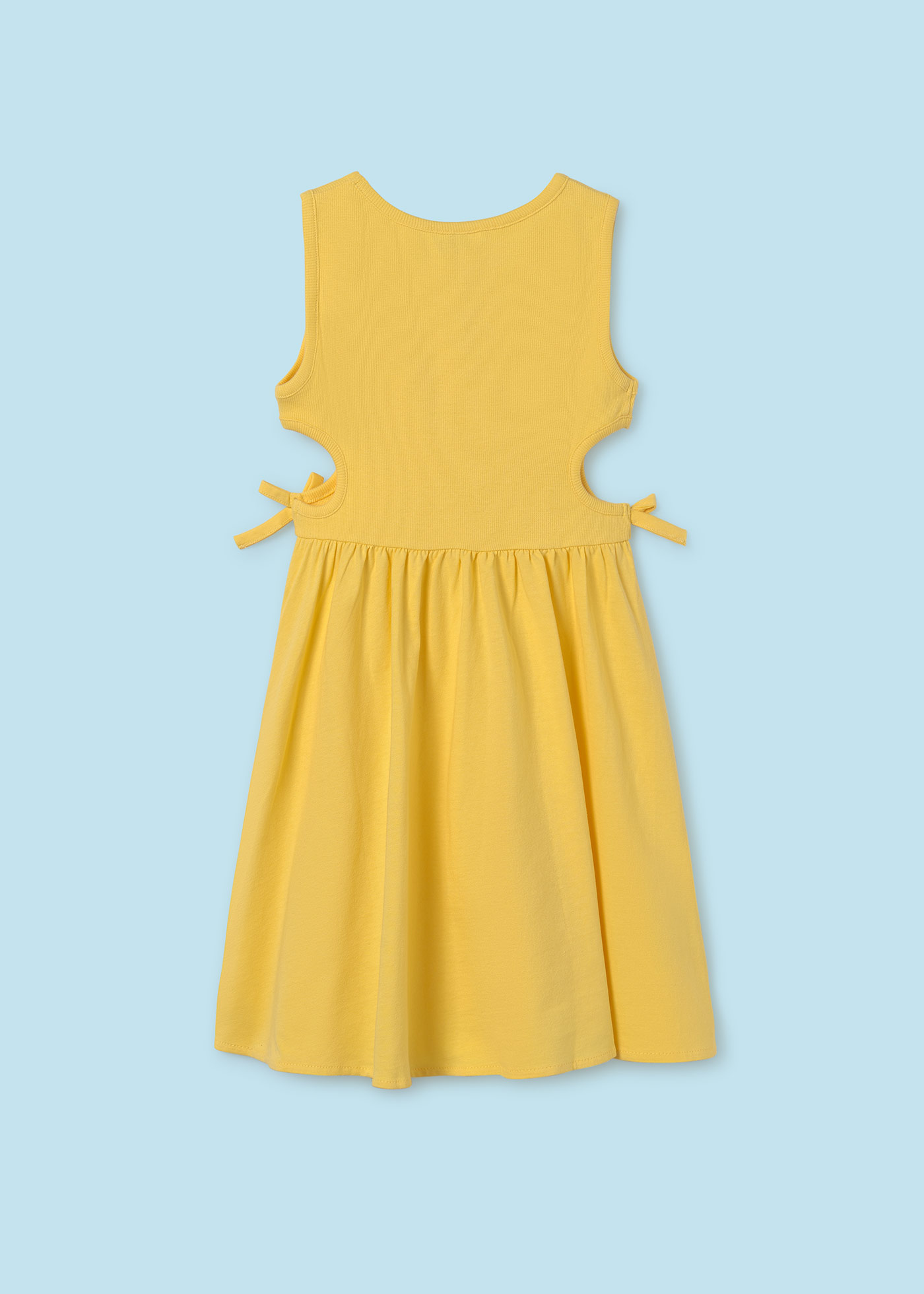Vestido canelado com recortes em formato de abóbora para meninas