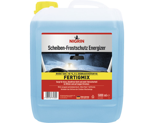 Ruitenreiniger & antivries Nigrin Energizer kant-en-klare oplossing tot -18°C 5l