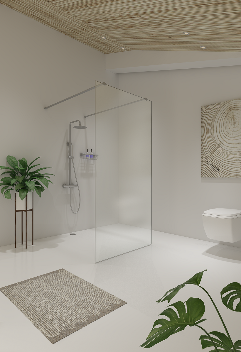 Saniclear Redro vrijstaande douchewand 100x200cm RVS