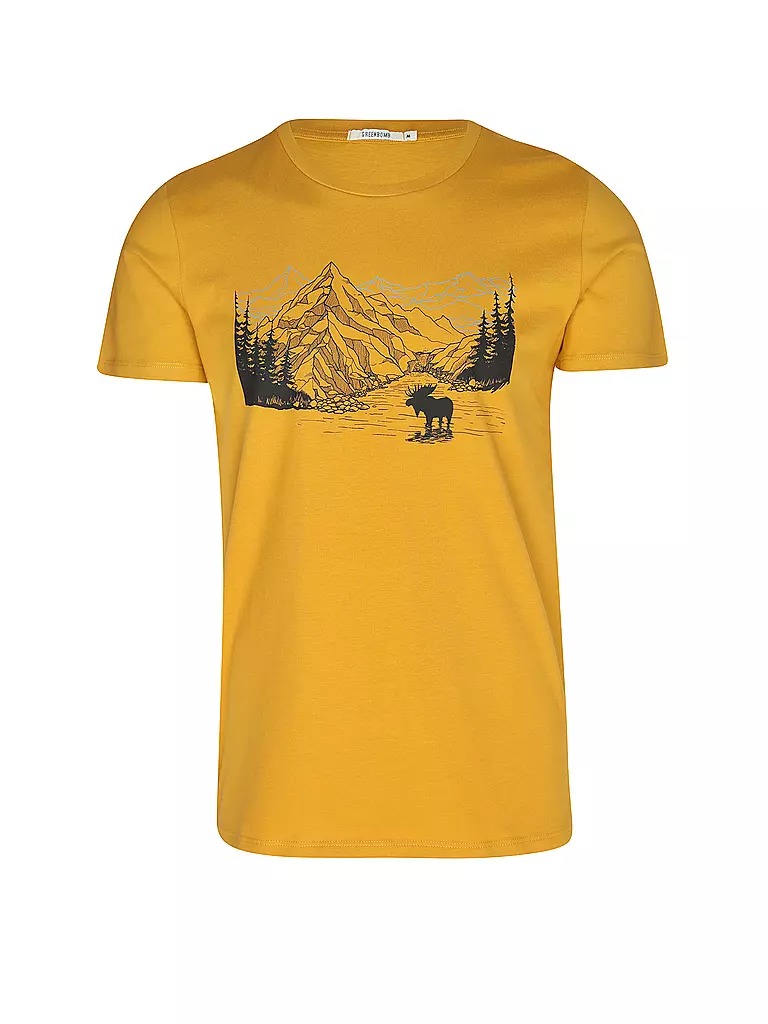 GREENBOMB T-Shirt GUIDE NATURE MOOSE MOUNTAIN senf