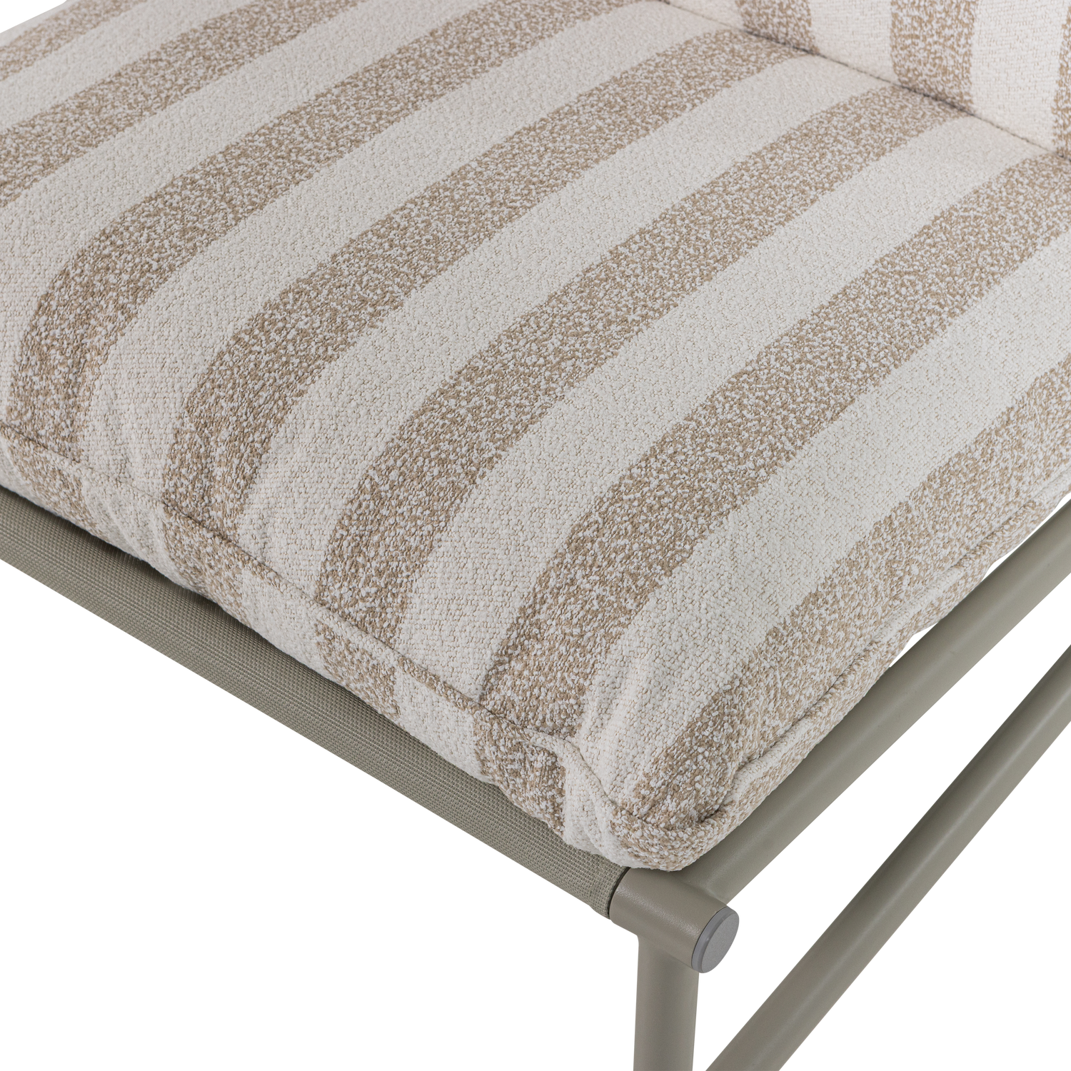 WOOOD Elvo Loungestoel Tuin - Aluminium - Wit|Zand - 75x82x75