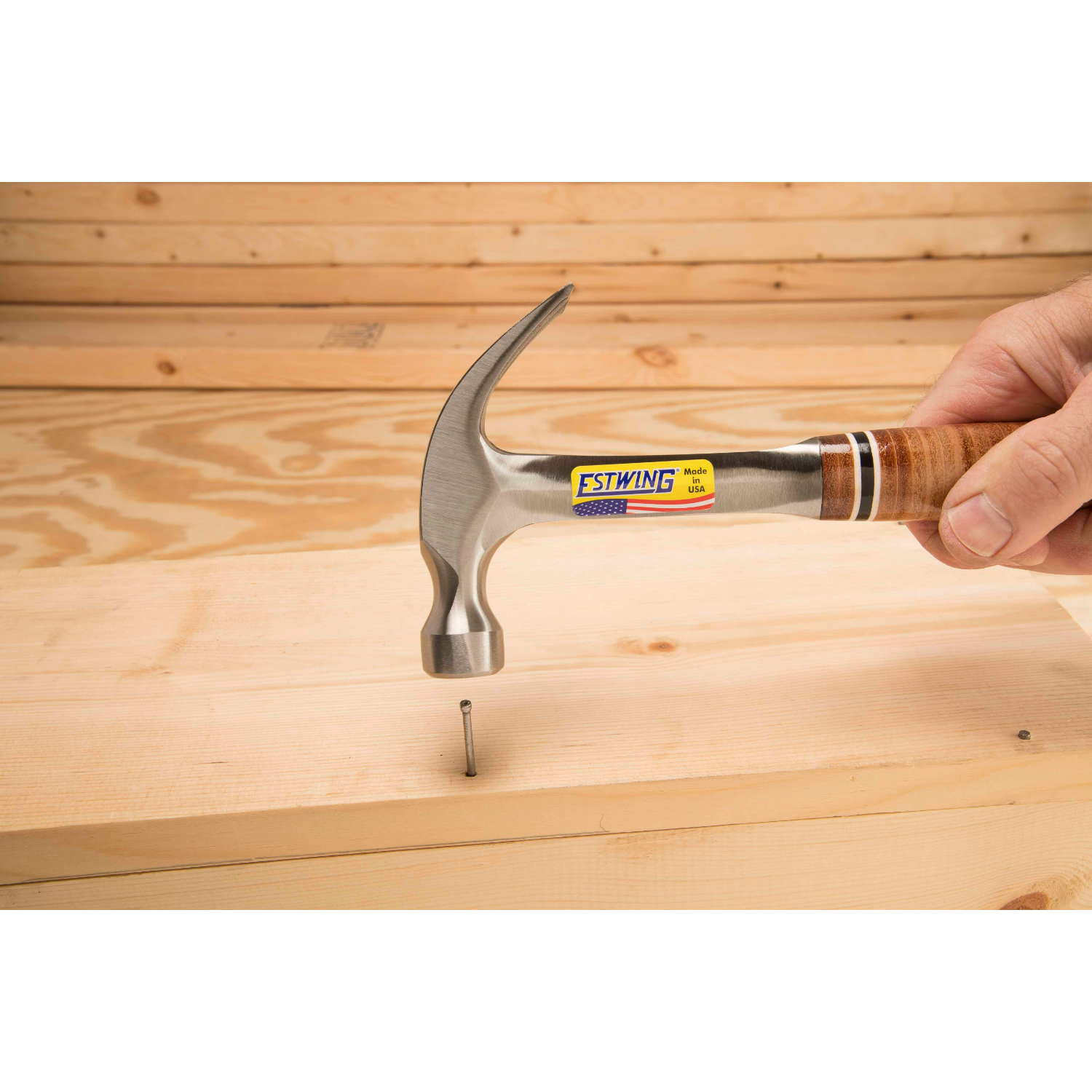Estwing E20C Gebogen klauwhamer - leren handgreep