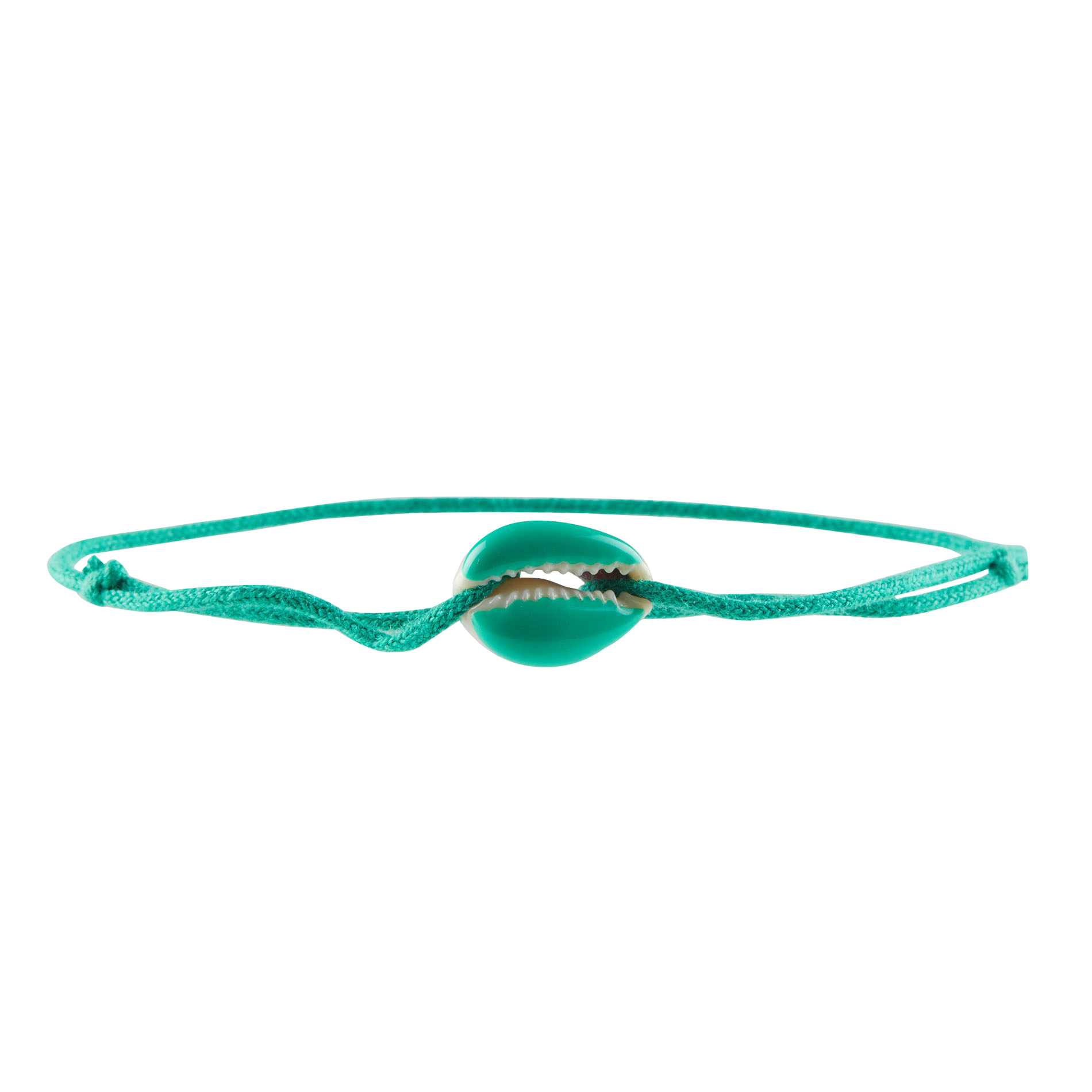 COQUILLAGE - Bracelet coquillage lien coton | Vert