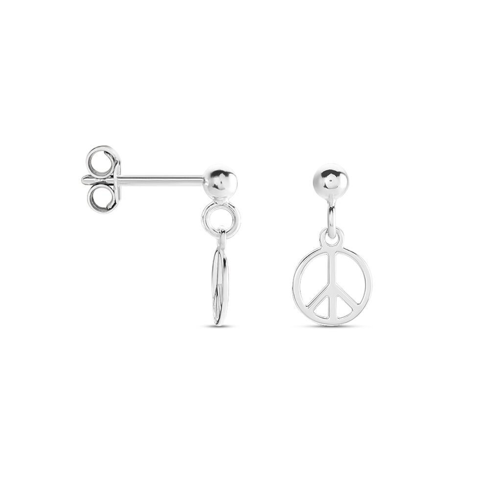 Boucles D'oreilles Pendantes Paz Argent Blanc