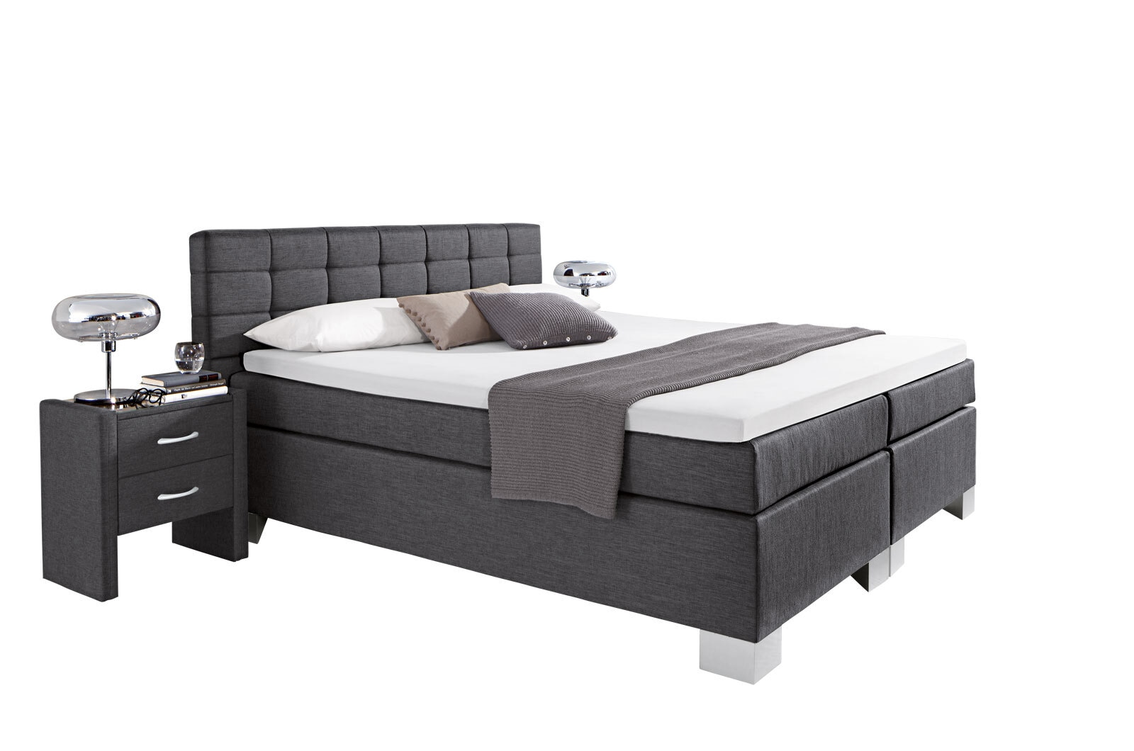 Boxspringbett Holiday Anthrazit 180 x 200 cm