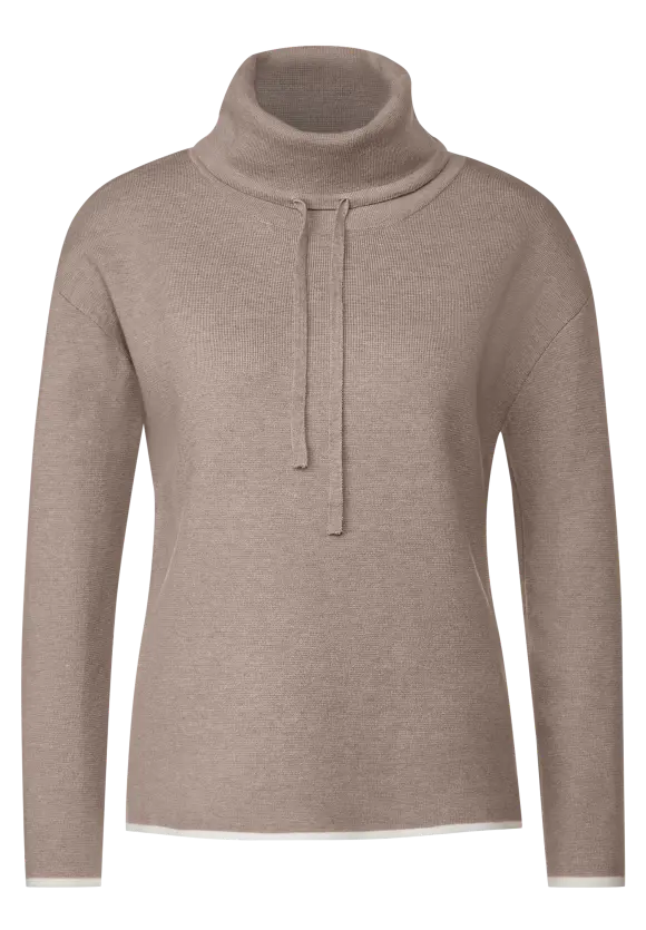 Pullover mit Tunnelzugband - whisper mocca melange