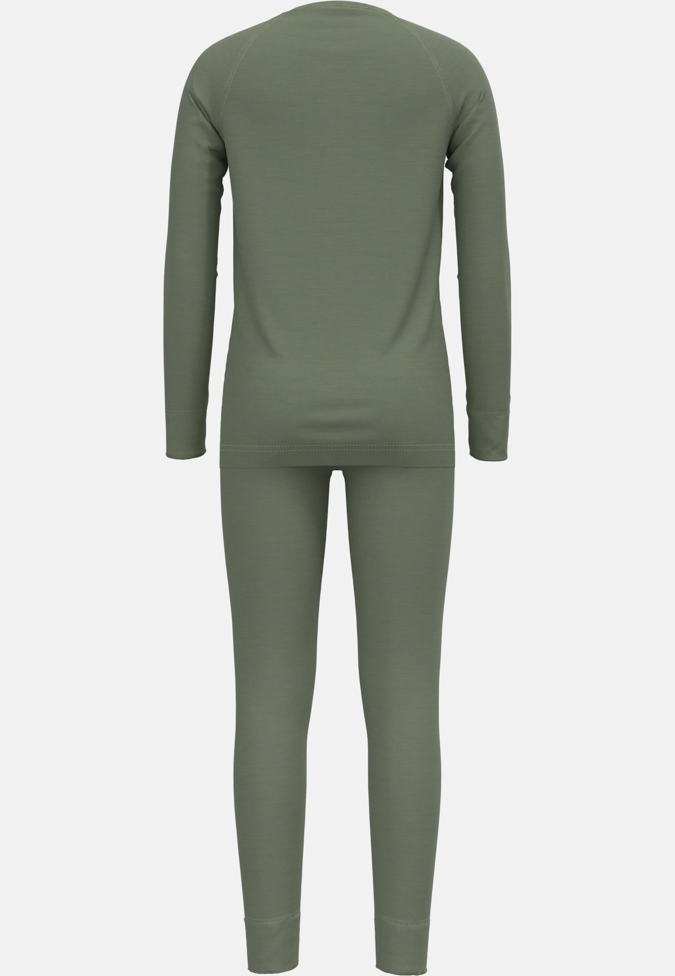 Natural Merino 200 Base layer Set in matte green