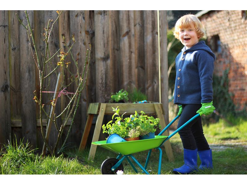 small foot Grosses Gartenset mit Schubkarre Gartenspielgeräte für kleine Nachwuchsgärtner