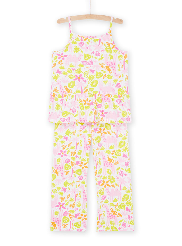 Débardeur et pantalon blanc à imprimé fleurs