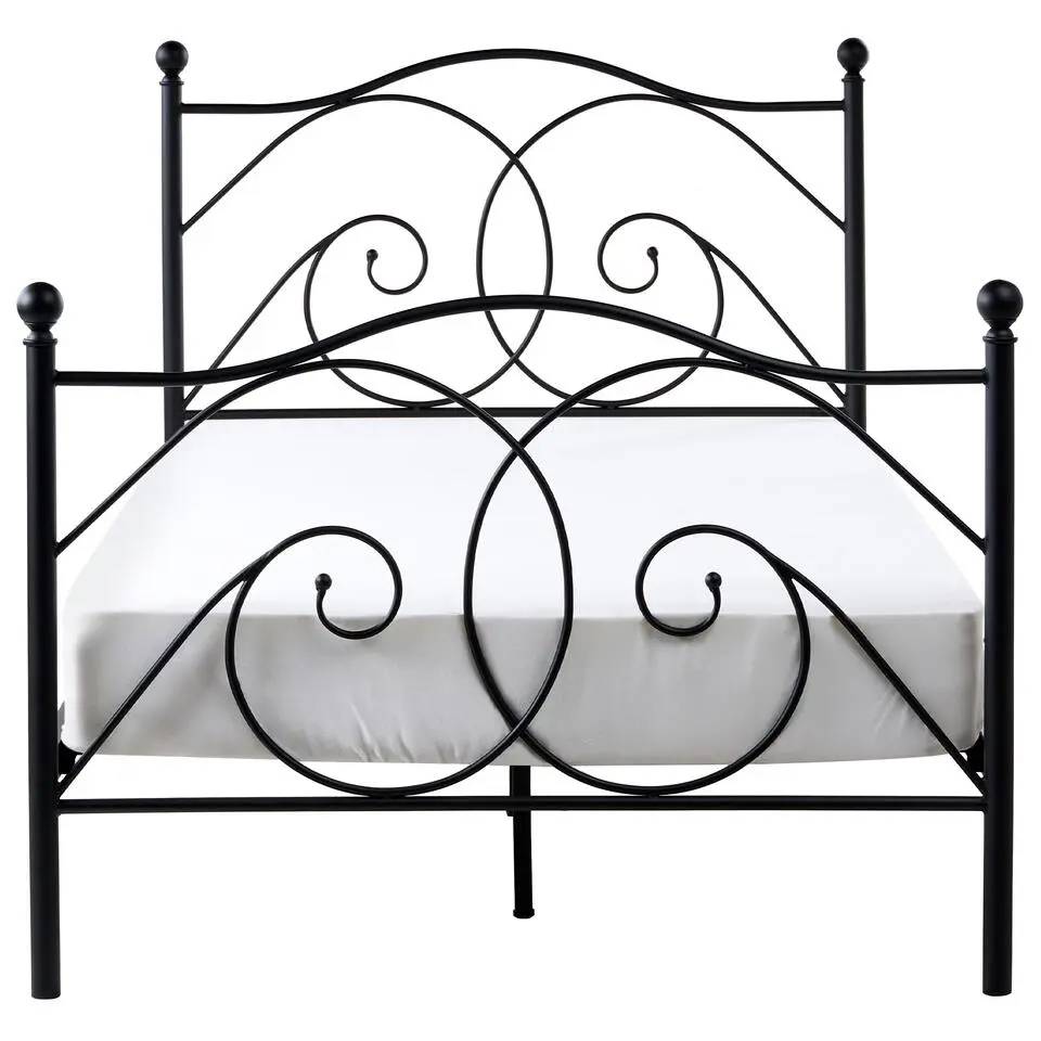 DINARD - Tweepersoonsbed - Zwart - 120 x 200 cm - Metaal