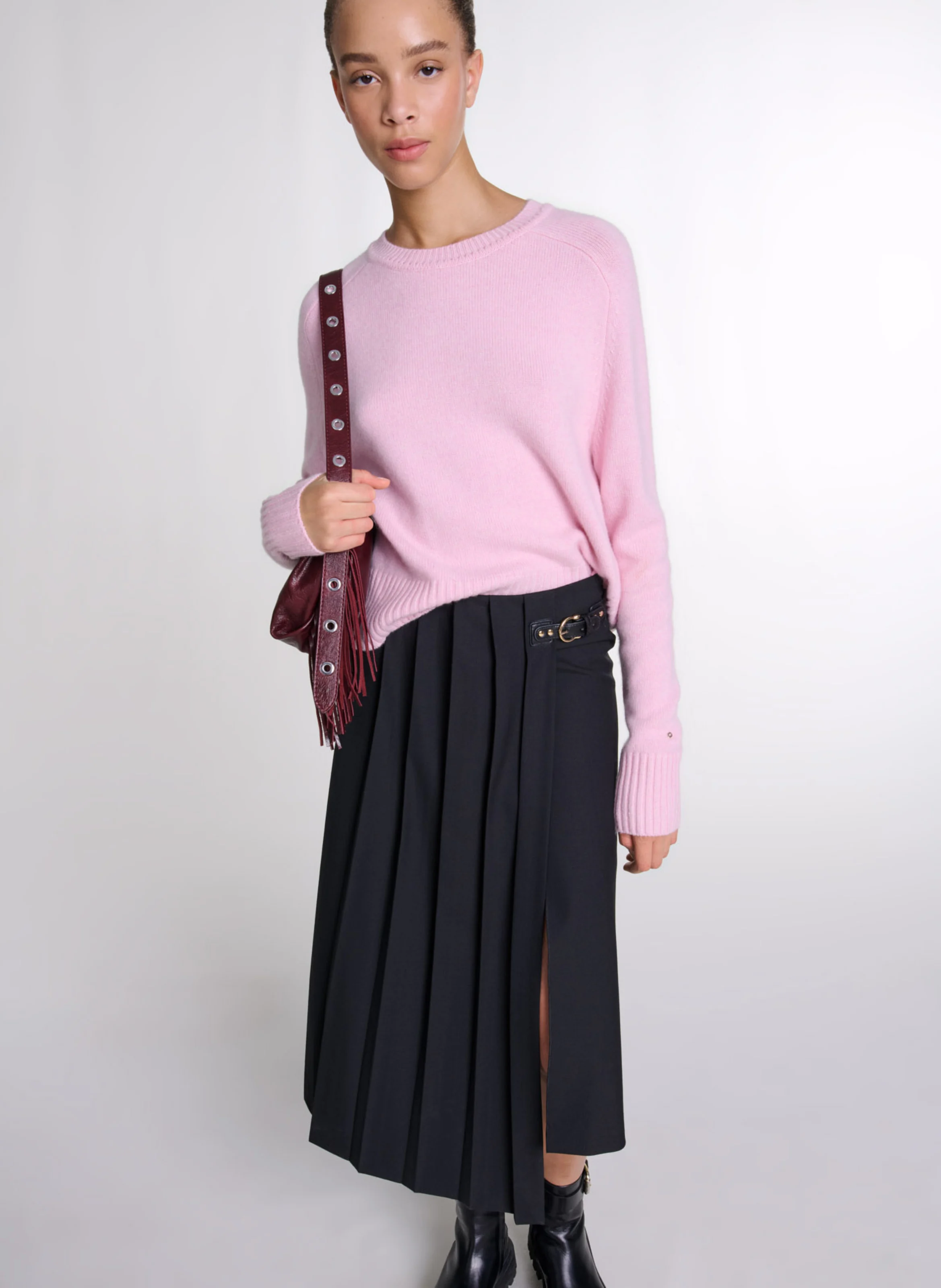 Jupe midi asymétrique | Noir