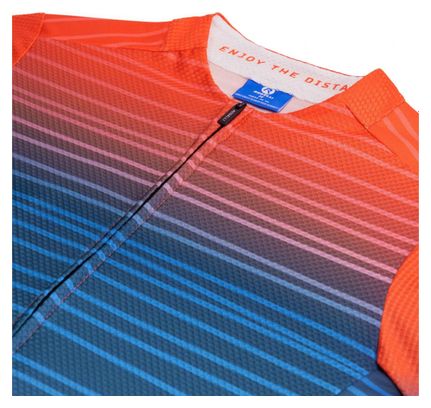 Maillot Manches Courtes Velo Rogelli - Homme - Bleu/Orange