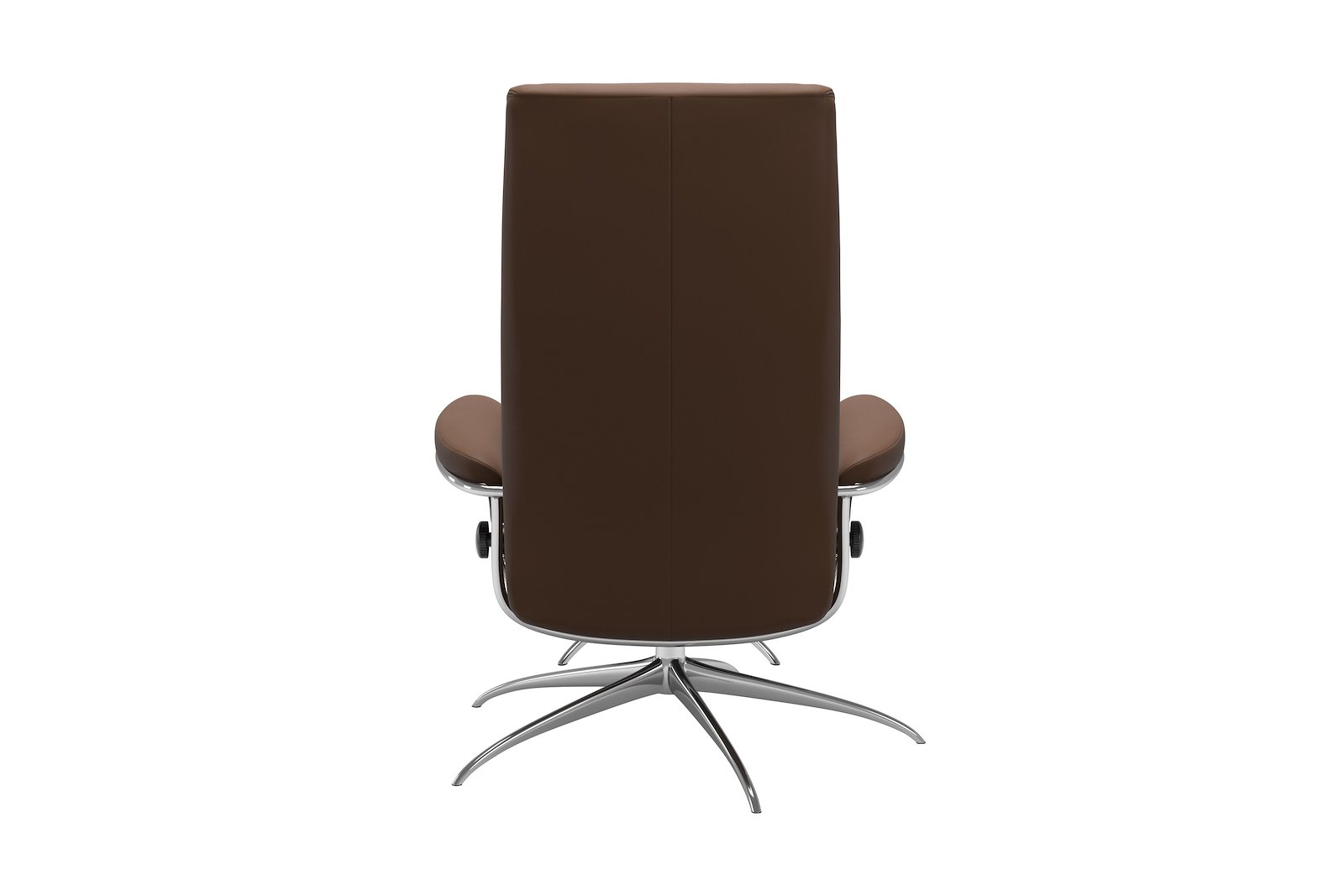 London lenestol m/krakk I hud Batick Spesial Warm Brown og Star understell i krom