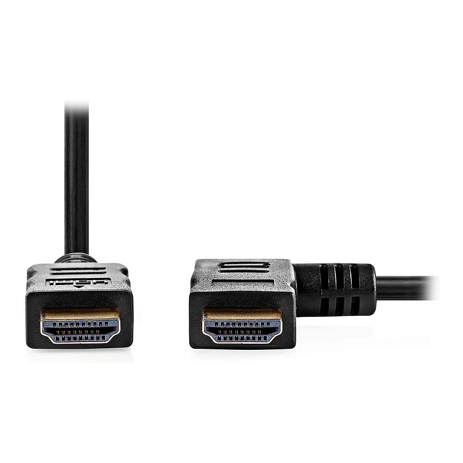 NEDIS Câble HDMI coudé à droite haute vitesse avec Ethernet Noir (1.5 mètre)