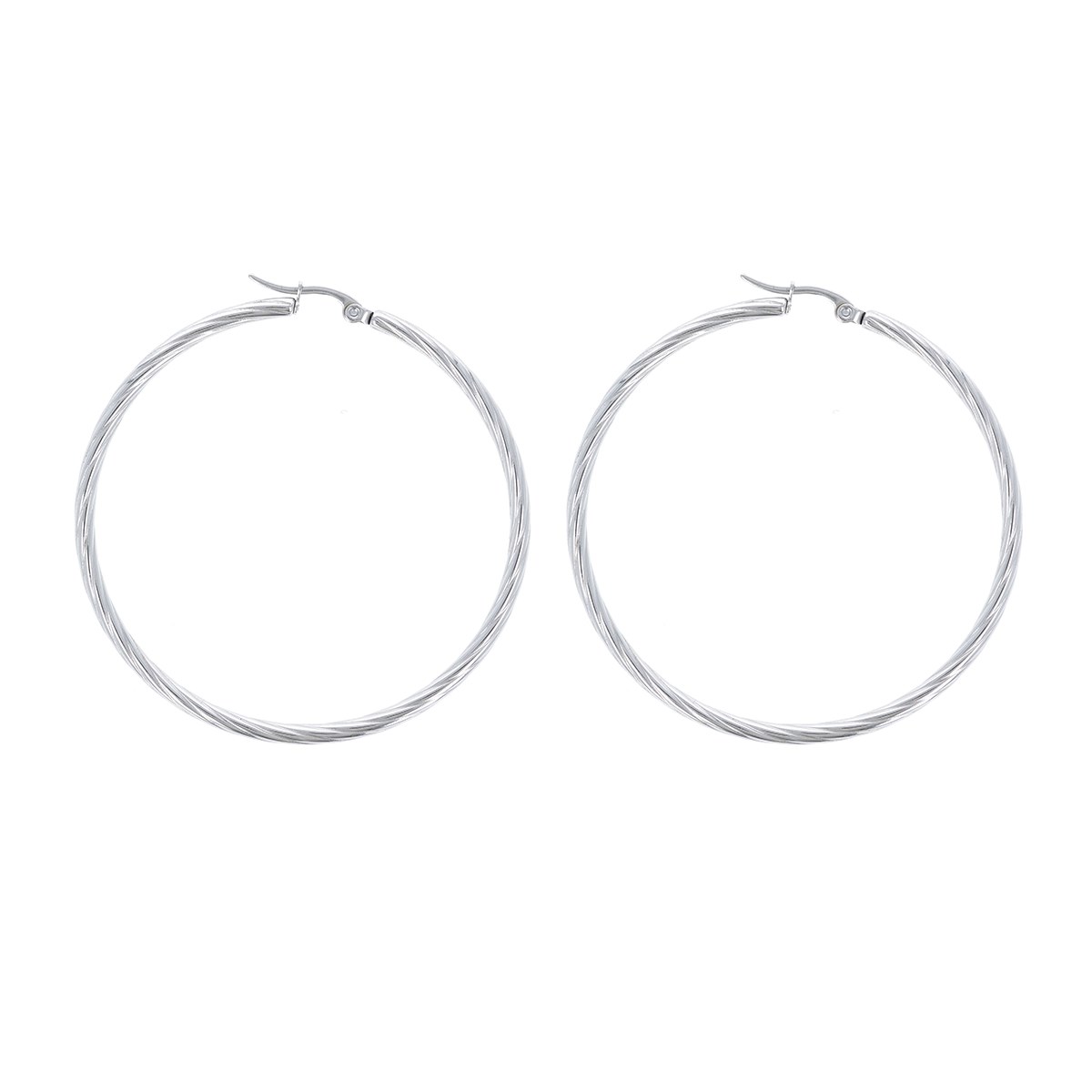 Boucles d'oreilles créoles acier 60MM
