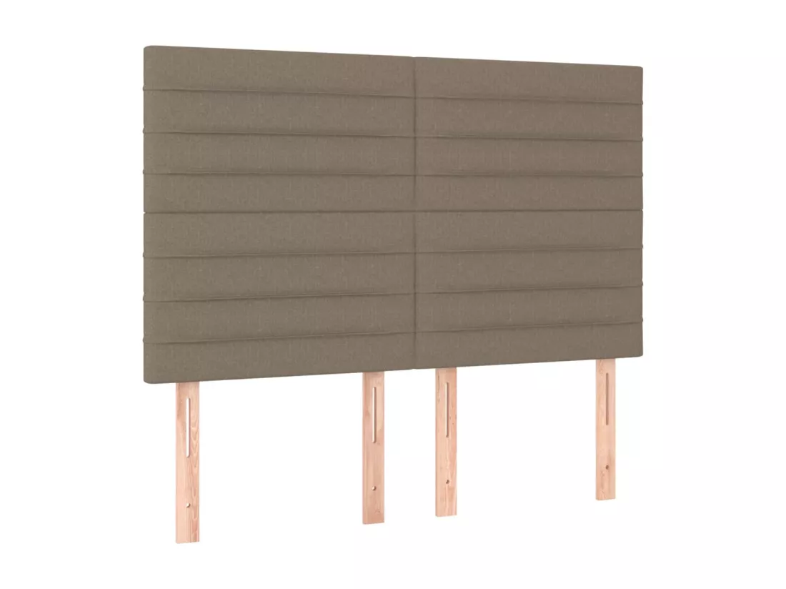 Sommier tapissier avec matelas et LED Taupe 140x190 cm Tissu