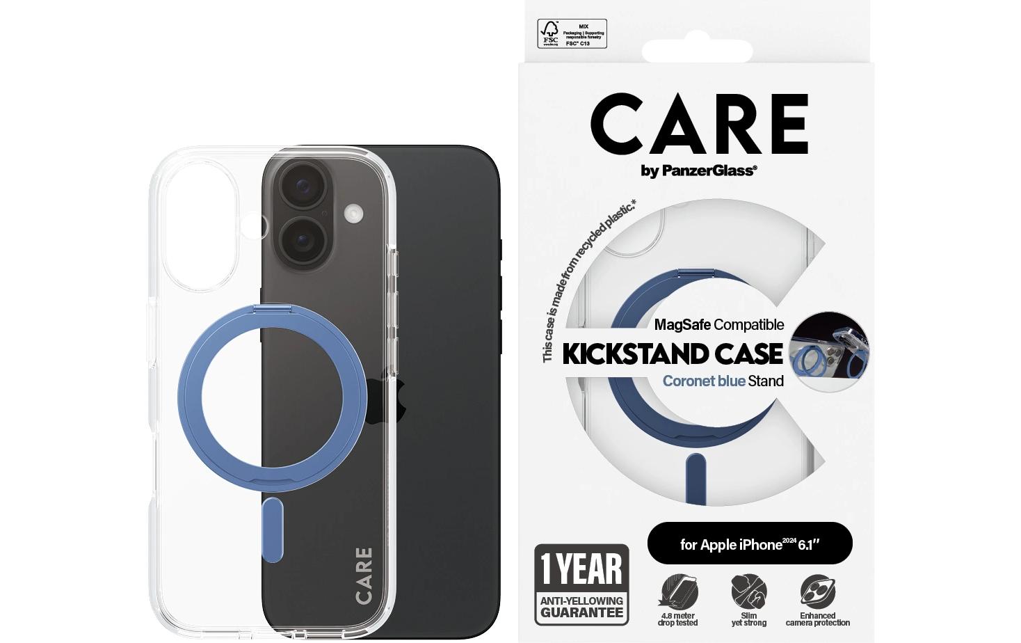 Back Cover Feature Kickstand iPhone 16 BlauSchutzhülle für das Apple iPhone 16