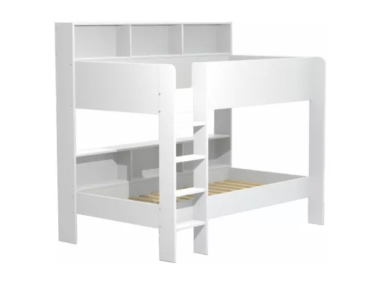 Lit superposé LUCKY 90x190 + 2 sommiers / Blanc