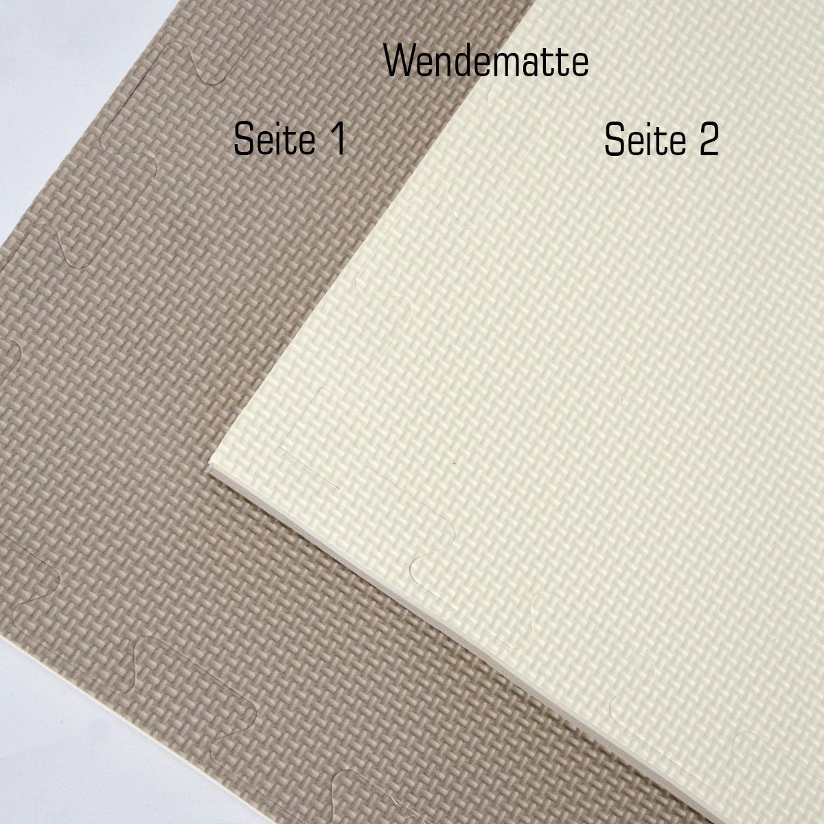 90x90cm XL Trainingsmat - 25mm dikke oefenmat met rand, beige/bruin