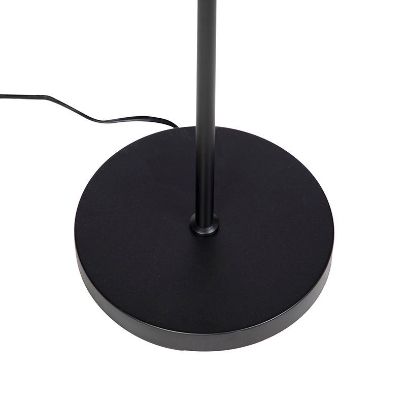 Moderne vloerlamp 3-lichts zwart met gouden binnenkant - Buell Deluxe