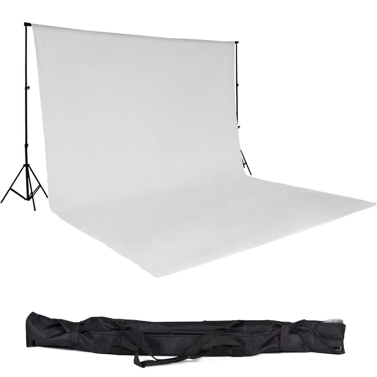 Bakteppe fotostudio 3x6m med veske - hvit